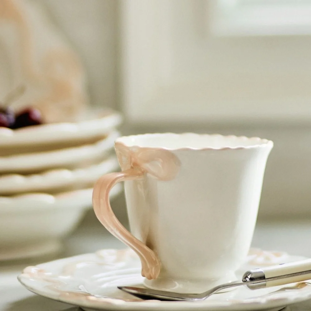 Anthropologie Benedita Bow Stoneware Mug